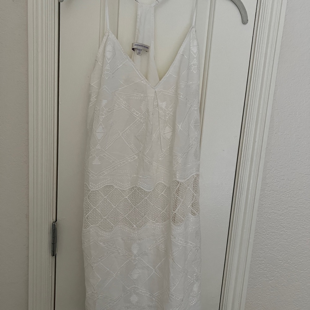 Lavender Brown White Embroidered Women’s dress